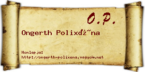 Ongerth Polixéna névjegykártya
